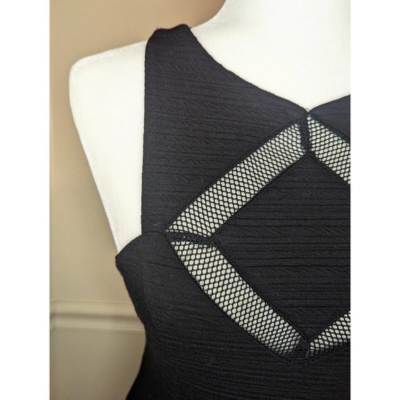 Plenty by Tracy Reese Black Mesh Insert Fit And Flare Skater Dress Size 0 - Picture 4 of 13